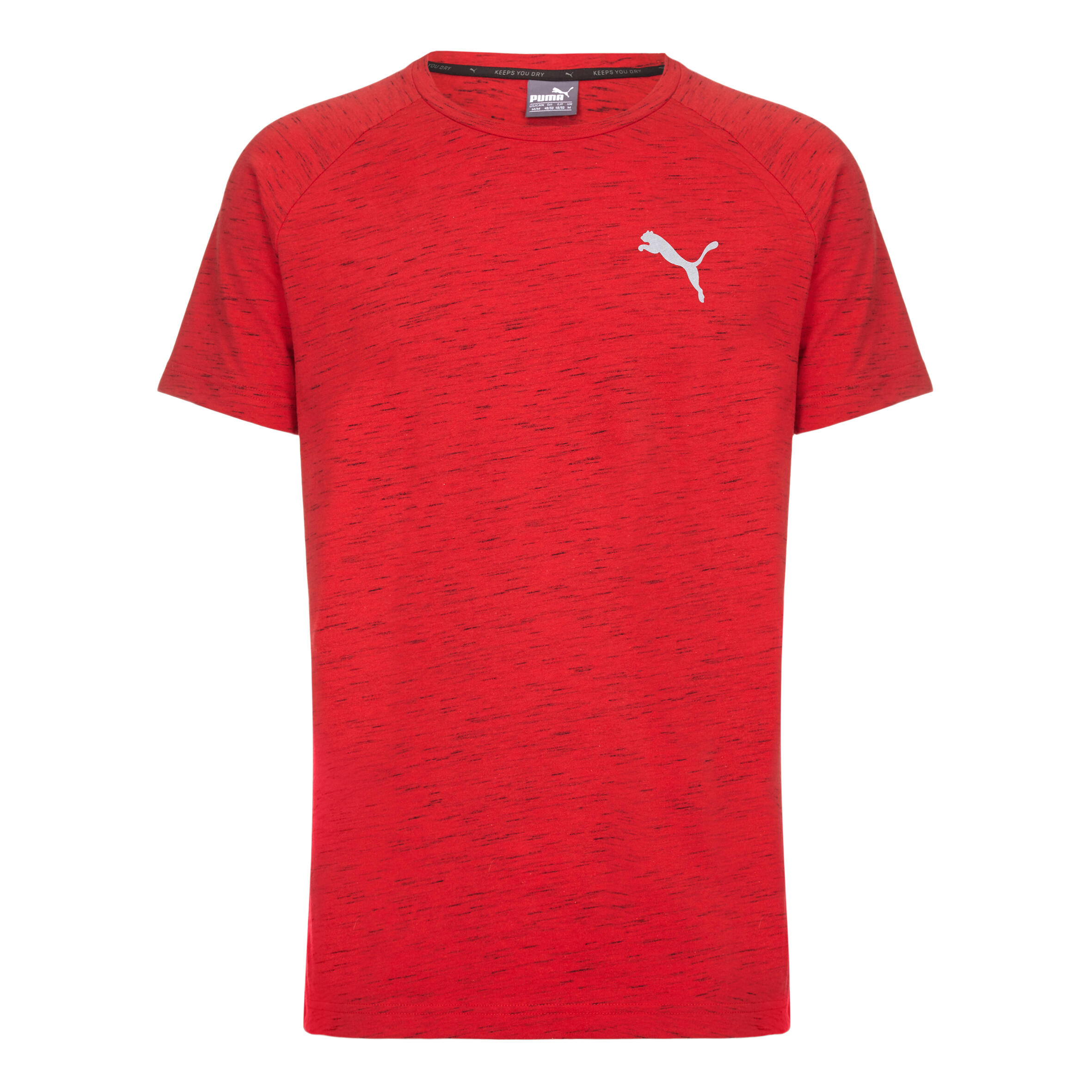 Hombre Rojo Manga Puma Camiseta Evostripe Gimnasia Pilates Corta c5jq4RAS3L